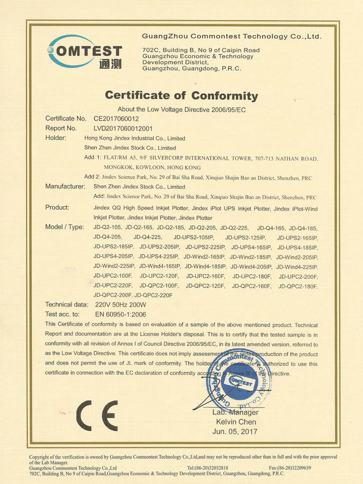 2017Certificate of Conformity 2006
